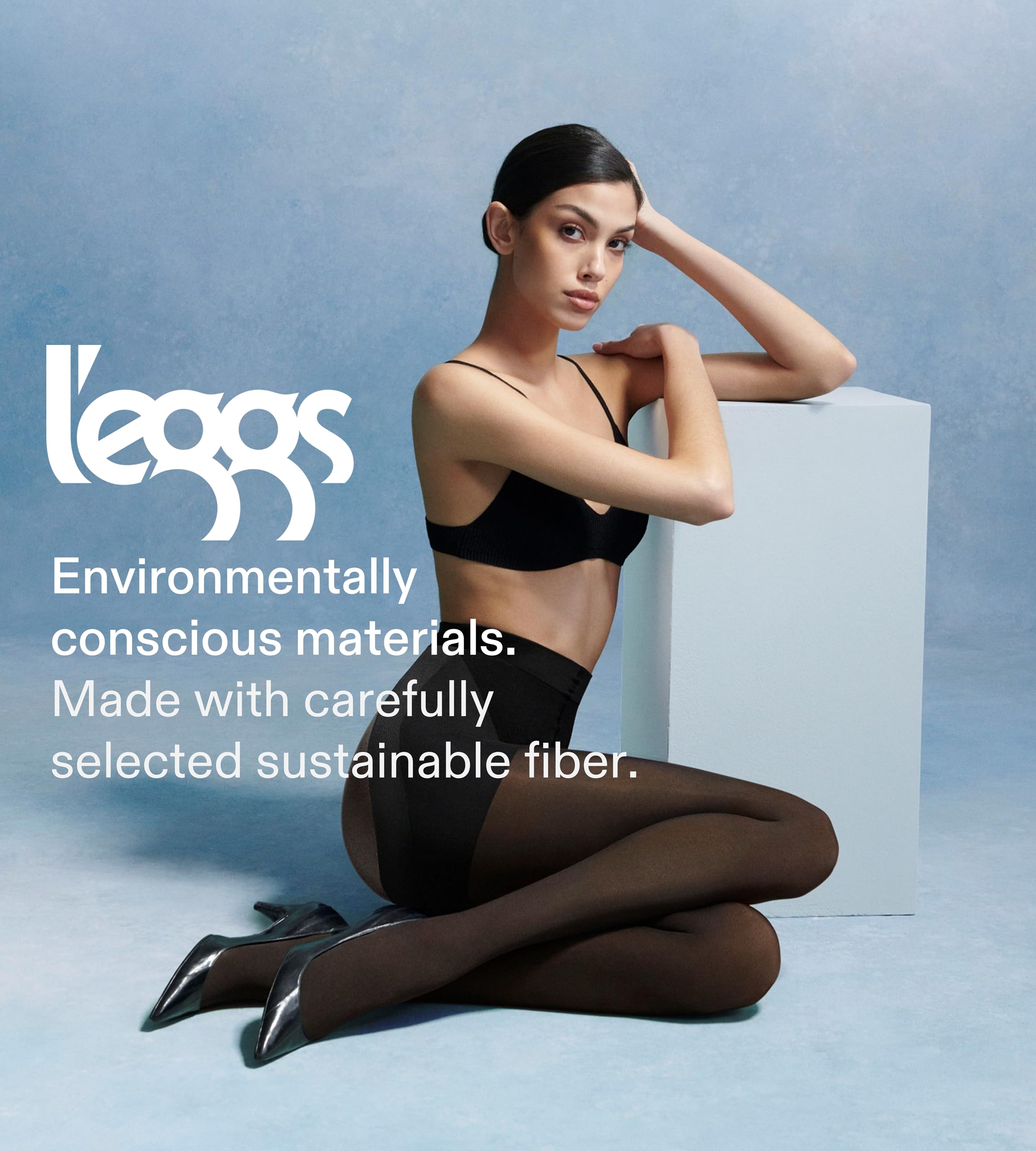 L'eggs Women's 360 Degree Contour Shaping Tights for Sculpted Style and Comfort, Black Floral Lace Dot - Image 5